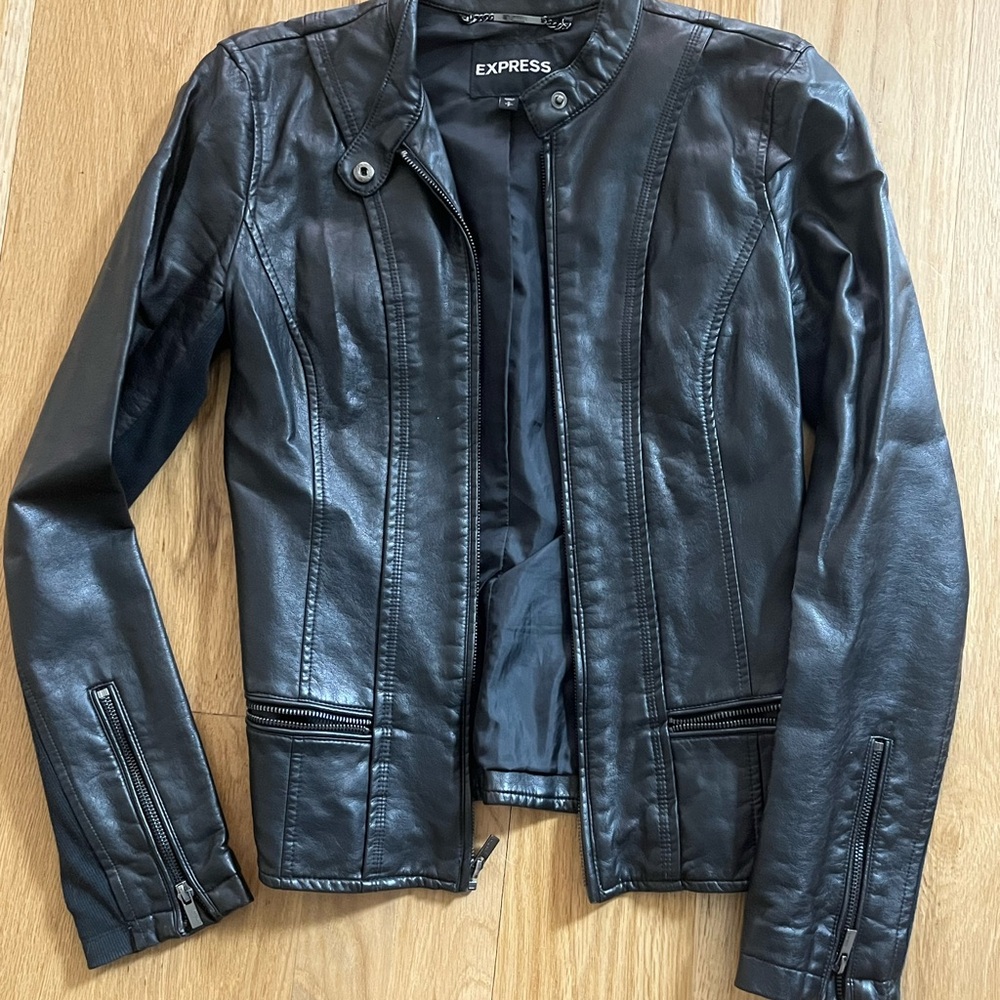 Express Black Vegan Leather Jacket